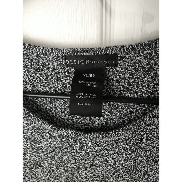 Design In History Woman XL Sweater Black Heathered Pullover Long Sleeves Casual - Picture 3 of 9